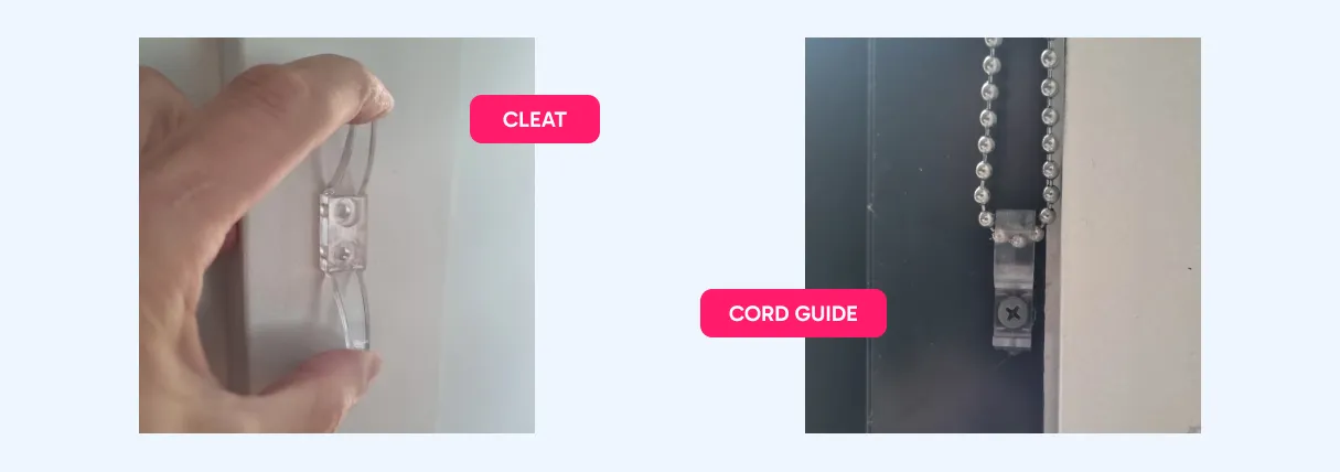 Blind cord cleat and cord guide